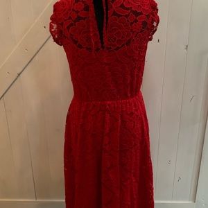 Red lace dress